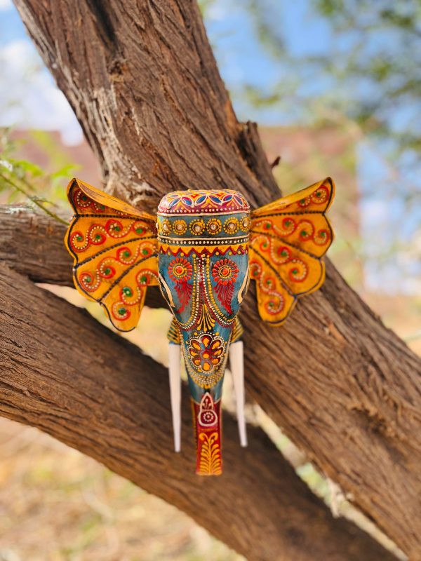 Wall Hanging Elephants - Yellow