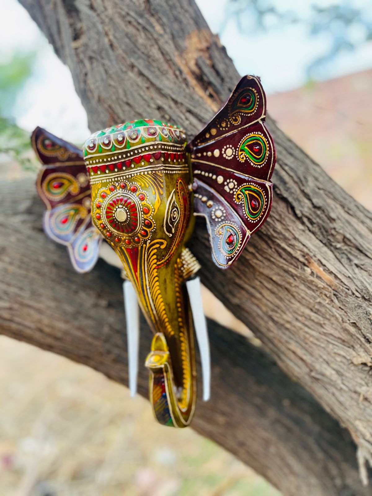 Wall Hanging Elephants Olive - Mastard