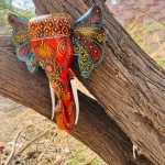 Wall Hanging Elephants Orange – Blue