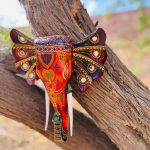 Wall Hanging Elephants Orange – Brown