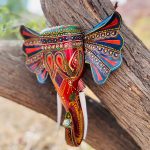 Wall Hanging Elephants Red – Blue